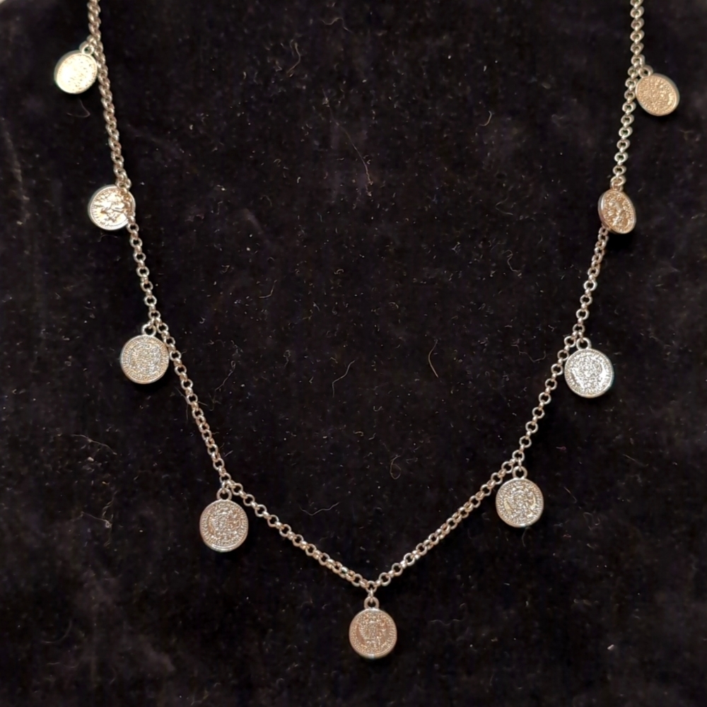 Silver Toned Coin Necklace